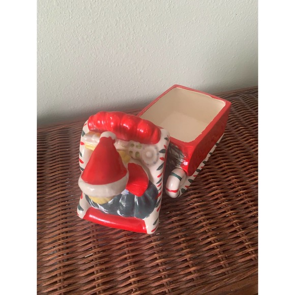 Mid Century Christmas Lefton Collectible // 1950s Candy Cane Girl on Sleigh - Picture 6 of 8